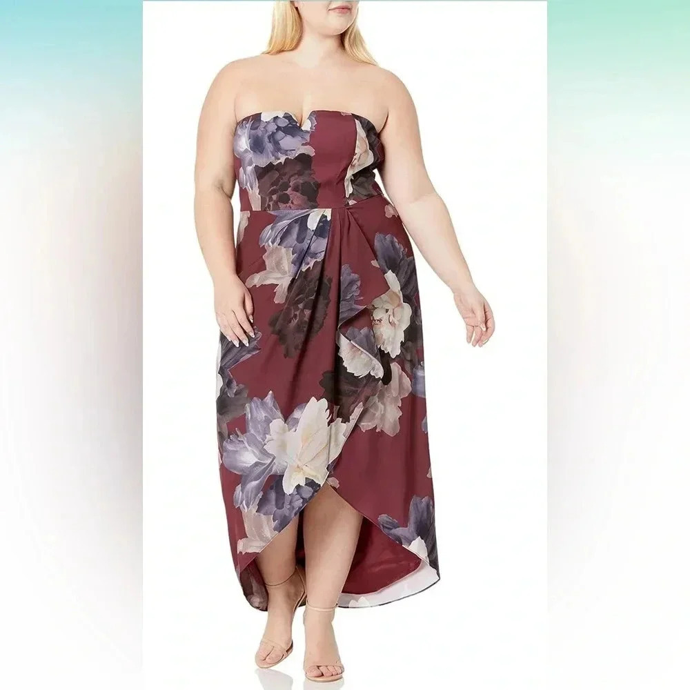 City Chic miss Bordeaux midi dress size XL/22 - Picture 3 of 14